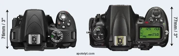 Compare D3300 versus D700 top