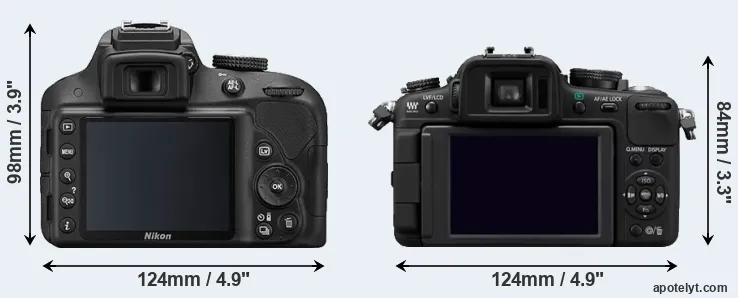 Comparison D3300 or G2 rear