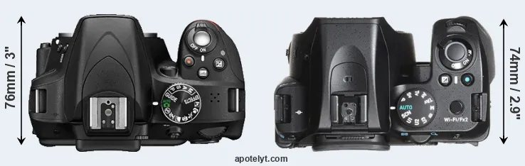 Compare D3300 versus K-70 top