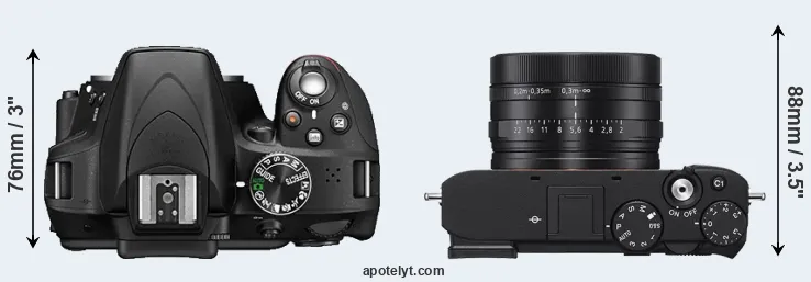 Compare D3300 versus RX1R III top