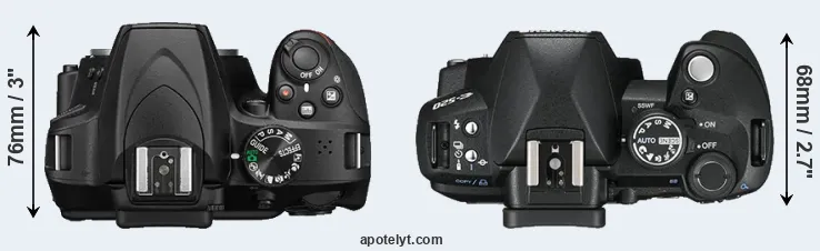 Compare D3400 versus E-520 top