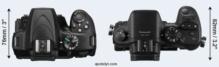 Compare D3400 versus GH3 top