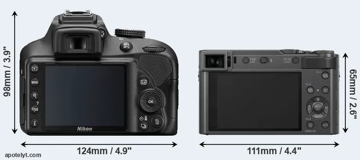 Comparison D3400 or ZS200 rear