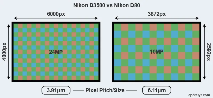 D3500 versus D80 MP