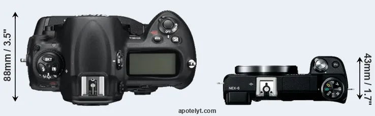 Compare D3S versus NEX-6 top