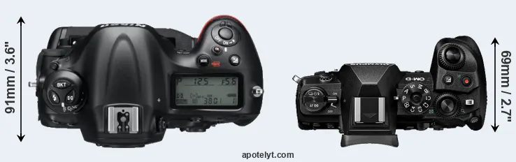 Compare D4 versus E-M1 III top