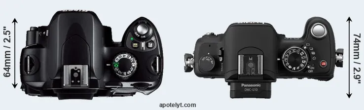 Compare D40 versus G10 top
