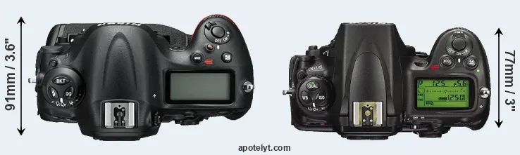 Compare D4S versus D700 top
