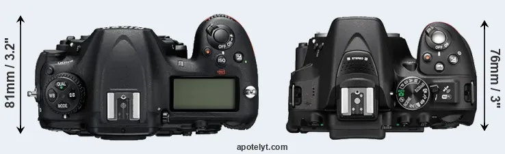 Compare D500 versus D5300 top