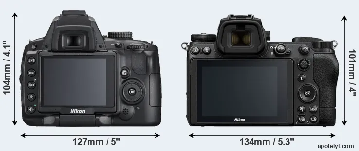 Comparison D5000 or Z6 II rear