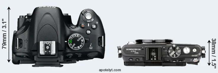 Compare D5100 versus E-PL5 top