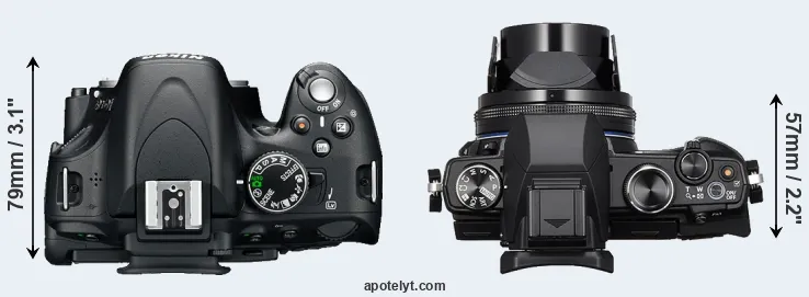 Compare D5100 versus Stylus 1s top