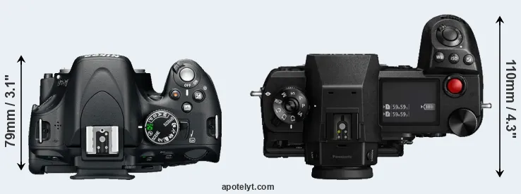 Compare D5100 versus S1H top