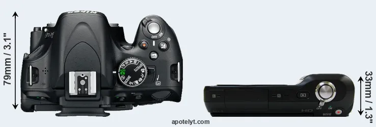 Compare D5100 versus NEX-3 top