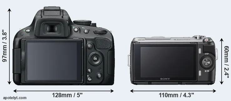 Comparison D5100 or NEX-C3 rear