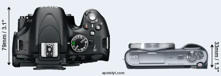 Compare D5100 versus NEX-C3 top