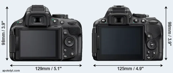 Comparison D5200 or D5300 rear