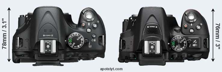 Compare D5200 versus D5300 top