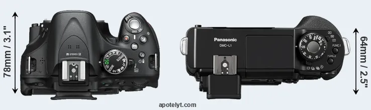 Compare D5200 versus L1 top