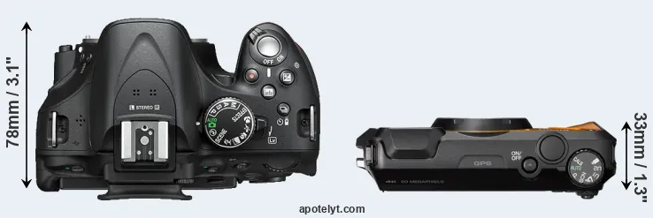 Compare D5200 versus WG-6 top