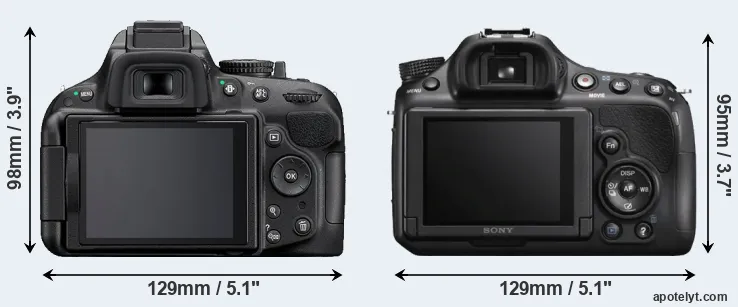 Comparison D5200 or A58 rear
