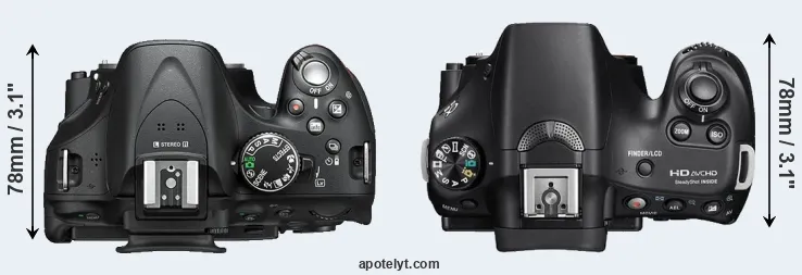 Compare D5200 versus A58 top