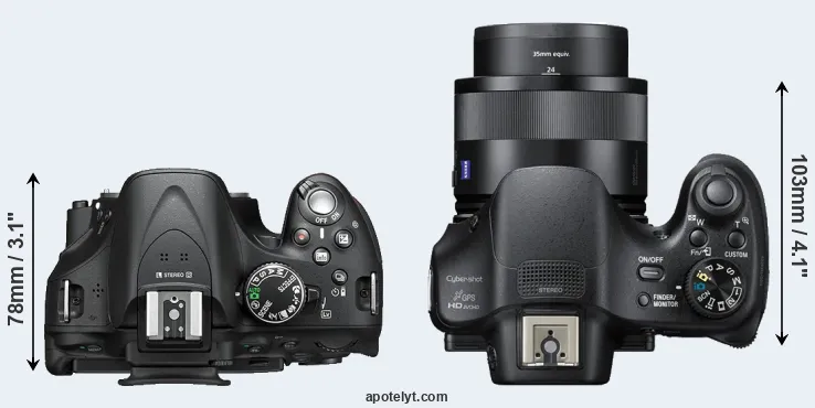Compare D5200 versus HX400V top