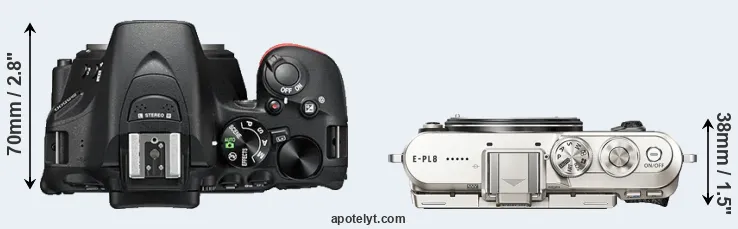 Compare D5500 versus E-PL8 top