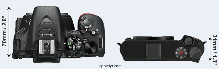 Compare D5500 versus M1 top