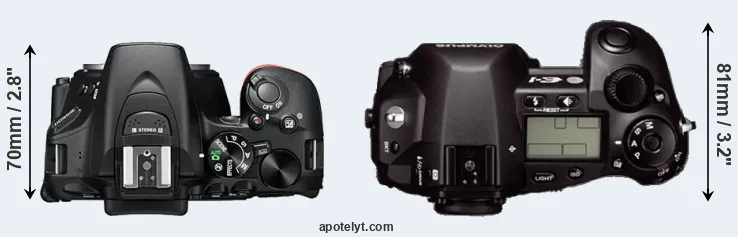 Compare D5600 versus E-1 top