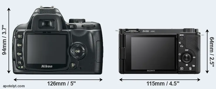 Comparison D60 or ZV-E10 rear