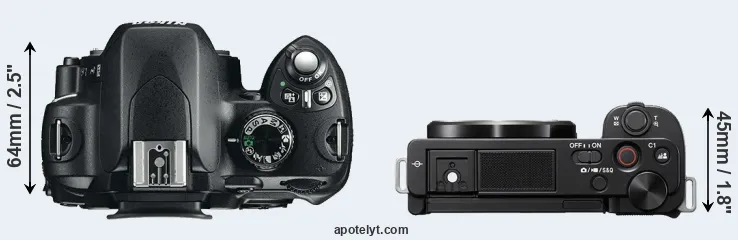 Compare D60 versus ZV-E10 top