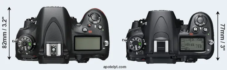 Compare D600 versus D7000 top