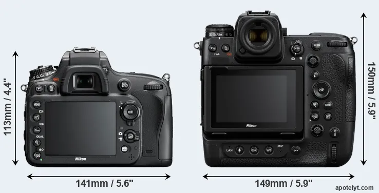 Comparison D600 or Z9 rear