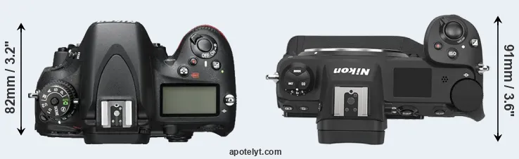 Compare D600 versus Z9 top