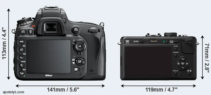 Comparison D600 or GF1 rear