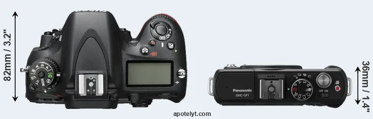 Compare D600 versus GF1 top