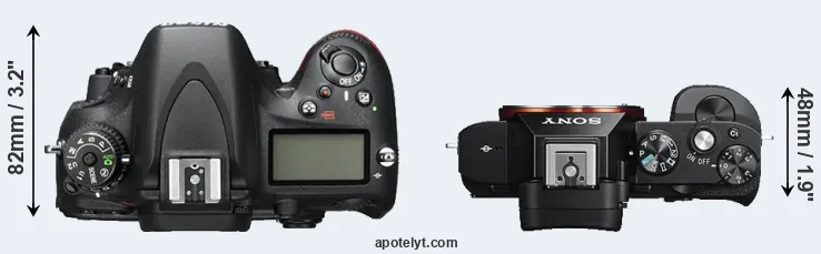 Compare D600 versus A7S top