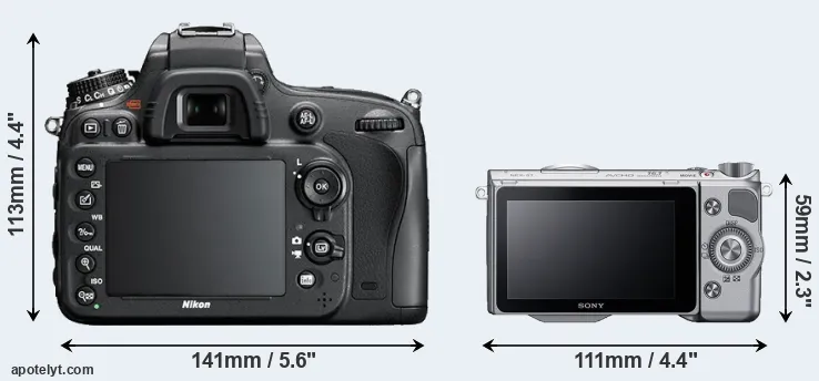 Comparison D600 or NEX-5T rear