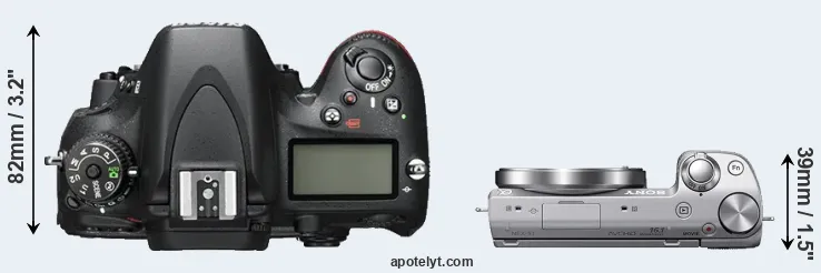 Compare D600 versus NEX-5T top