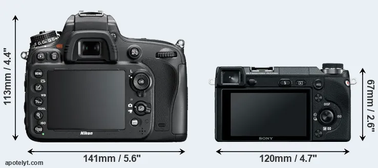 Comparison D600 or NEX-6 rear