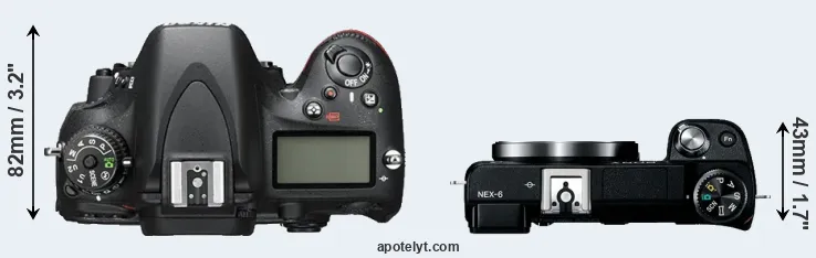 Compare D600 versus NEX-6 top