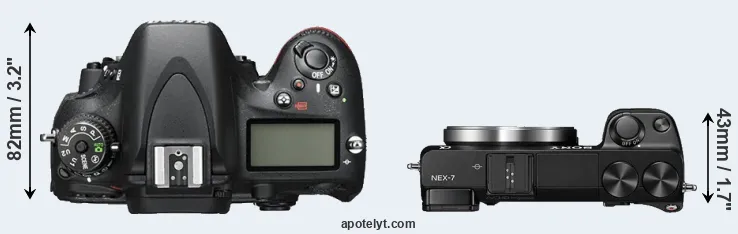 Compare D600 versus NEX-7 top