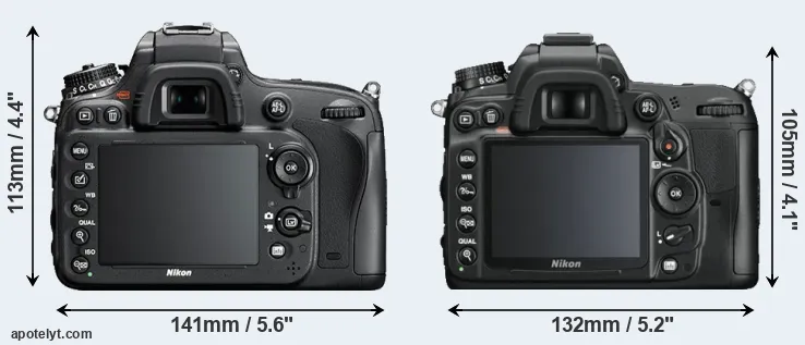 Comparison D610 or D7000 rear