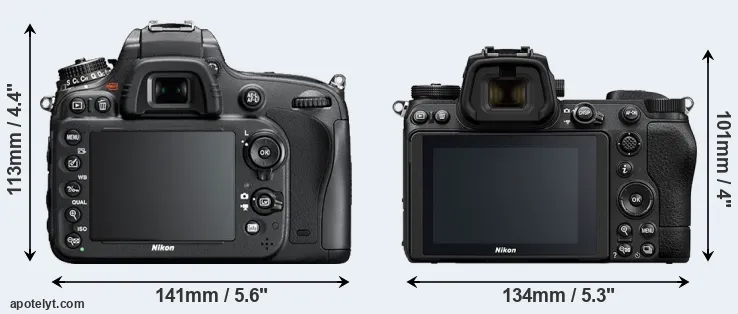 Comparison D610 or Z6 II rear