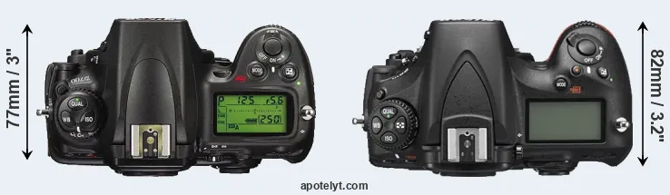Compare D700 versus D810 top