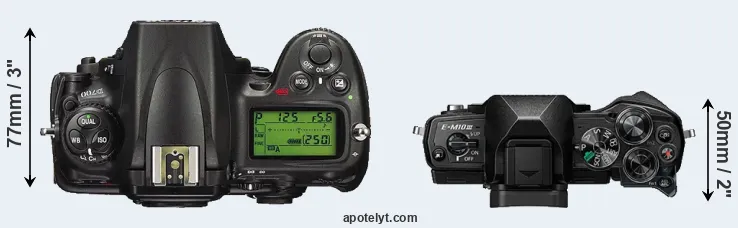 Compare D700 versus E-M10 III top