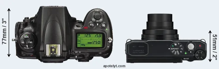 Compare D700 versus MX-1 top