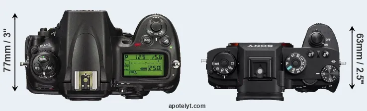 Compare D700 versus A9 top