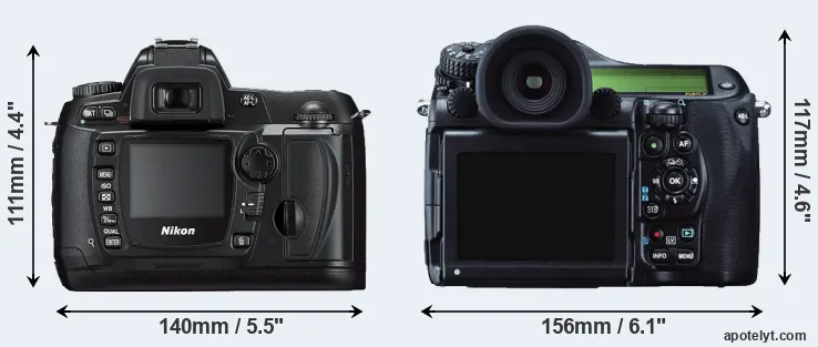 Comparison D70s or 645Z rear